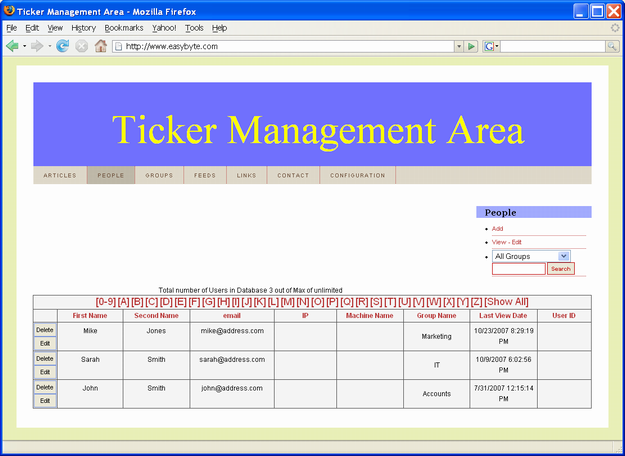 RSS Web Admin Manager